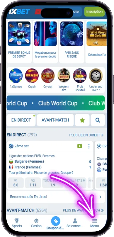 Menu de navigation