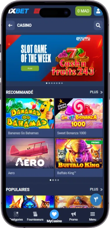 1xbet page du casino