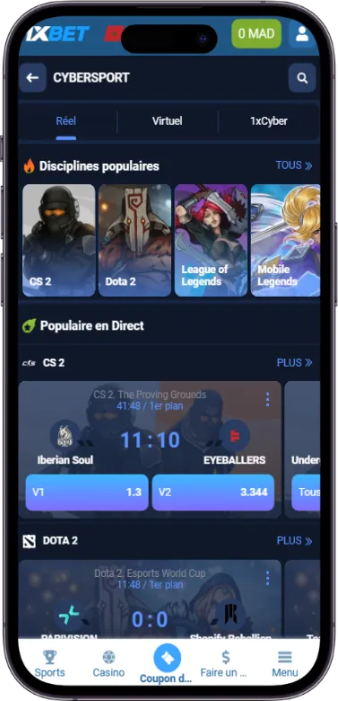 1xbet page du cybersport
