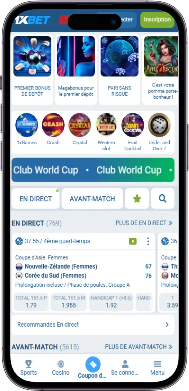 1xbet page d'accueil